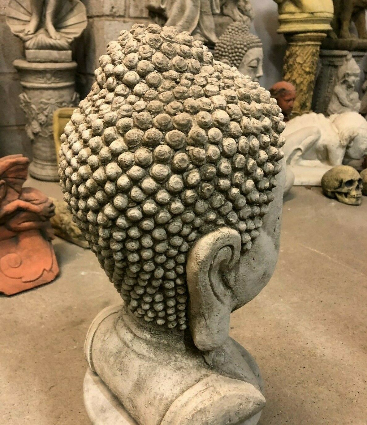 Stone Buddha's Head Statue