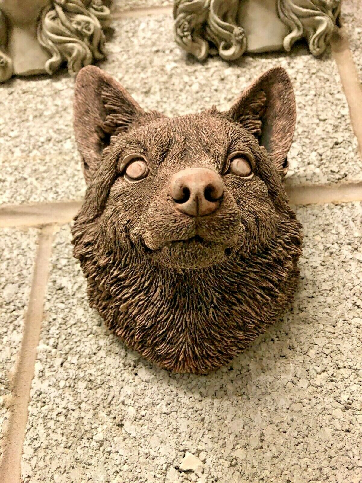 Stone Fox Head Wall Ornament