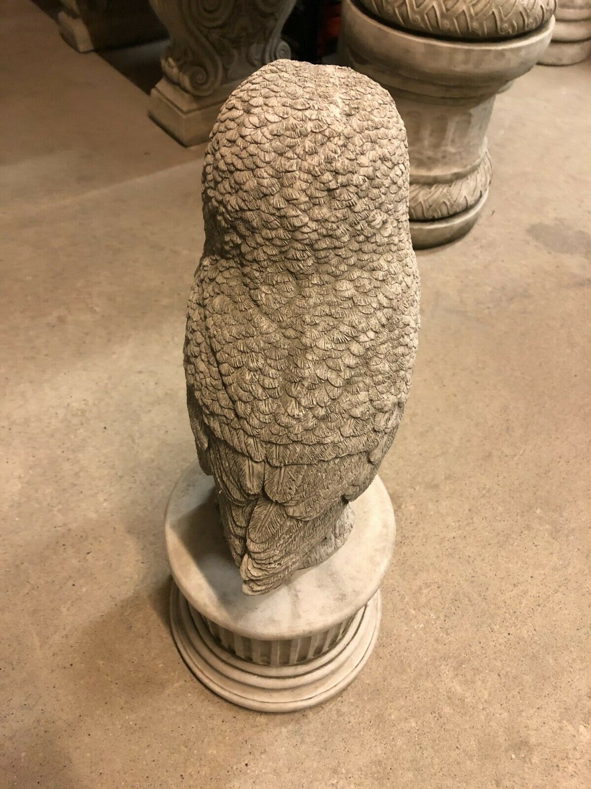 Stone Owl Plinth Statue