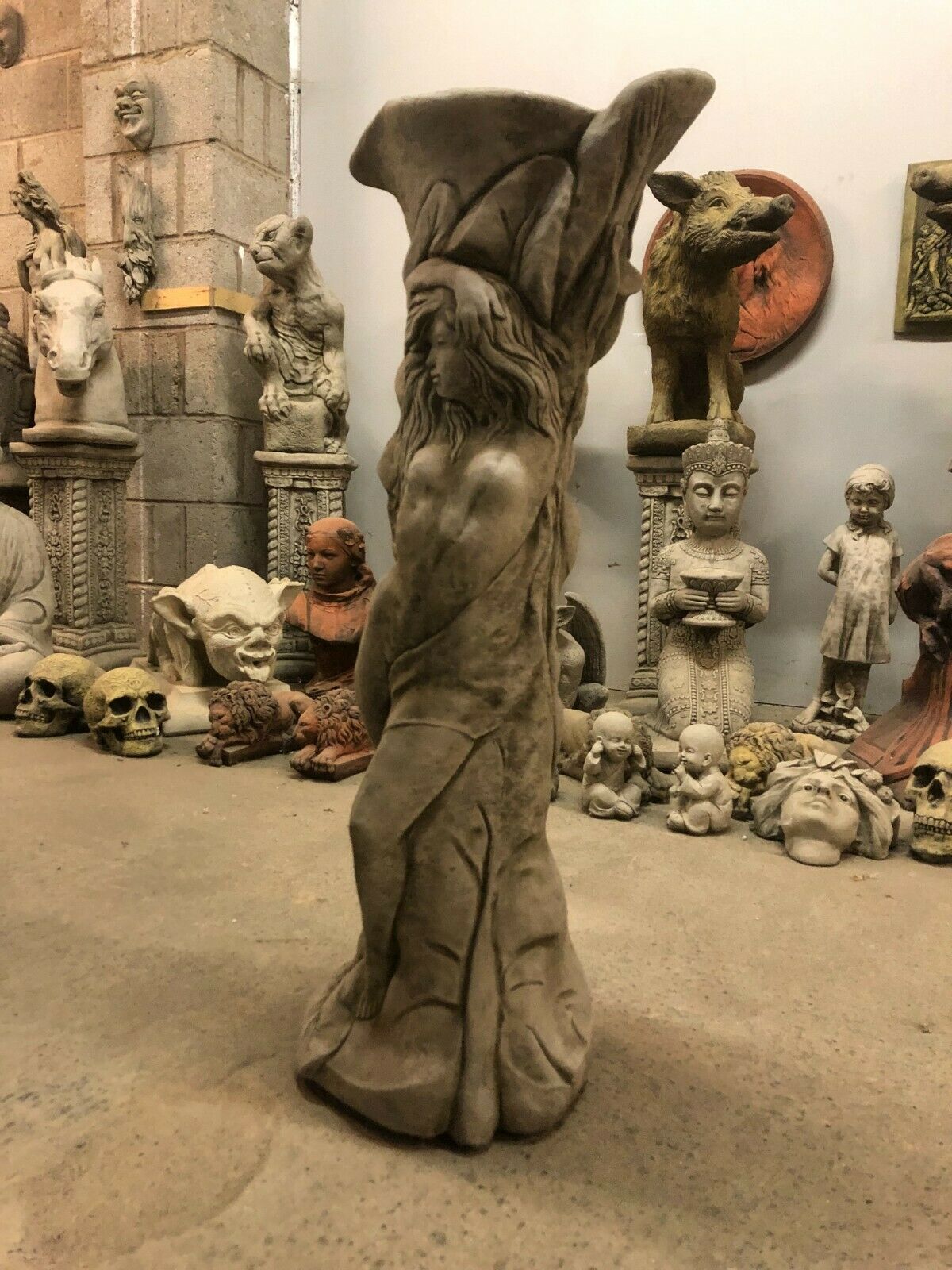 Elegant Stone Naked Lady Planter for Gardens