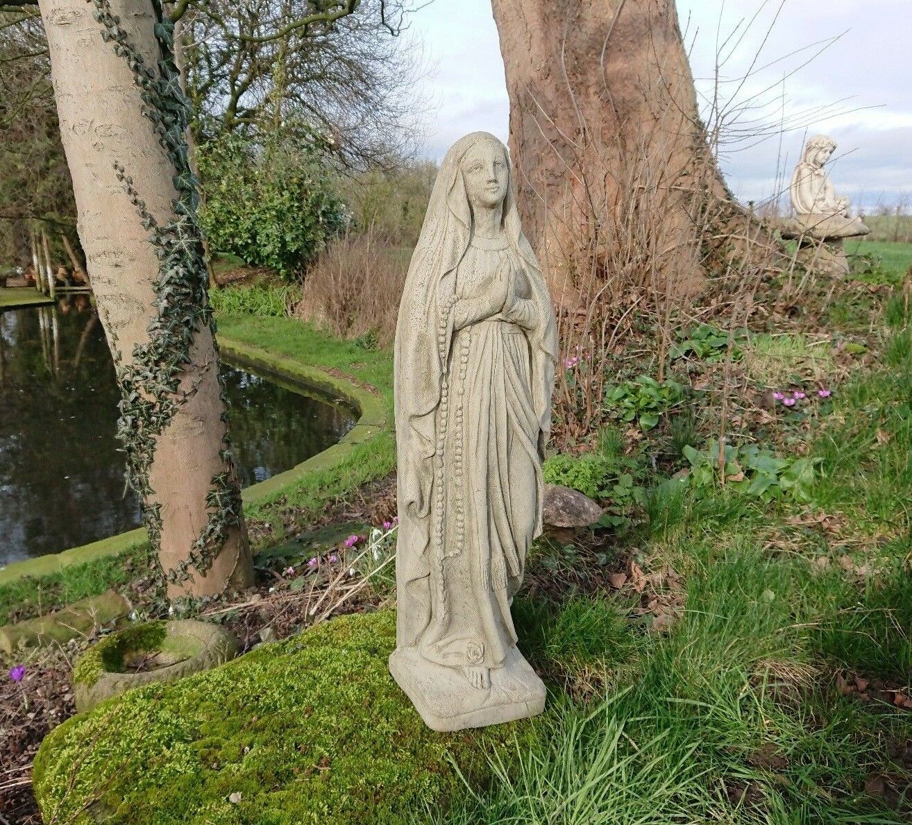 Stone Virgin Mary statue
