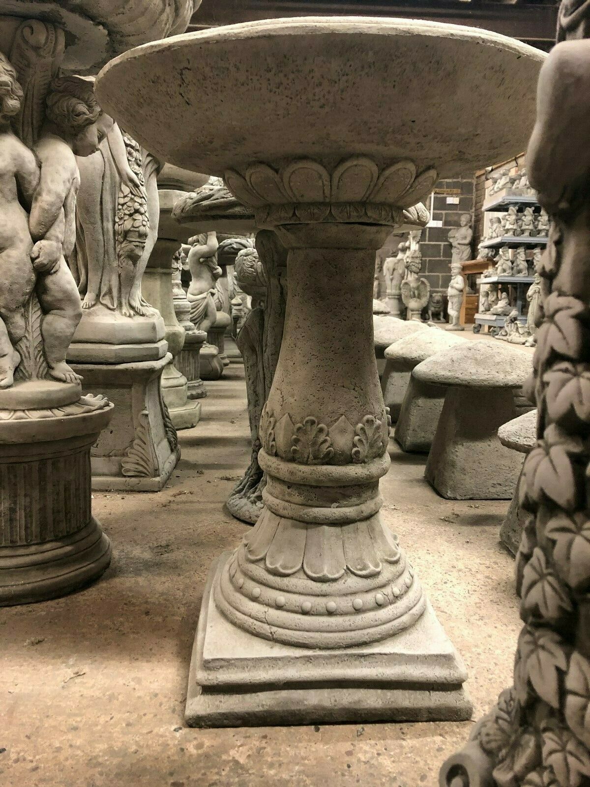 Classic Stone Garden Bird Bath with Antique Finish