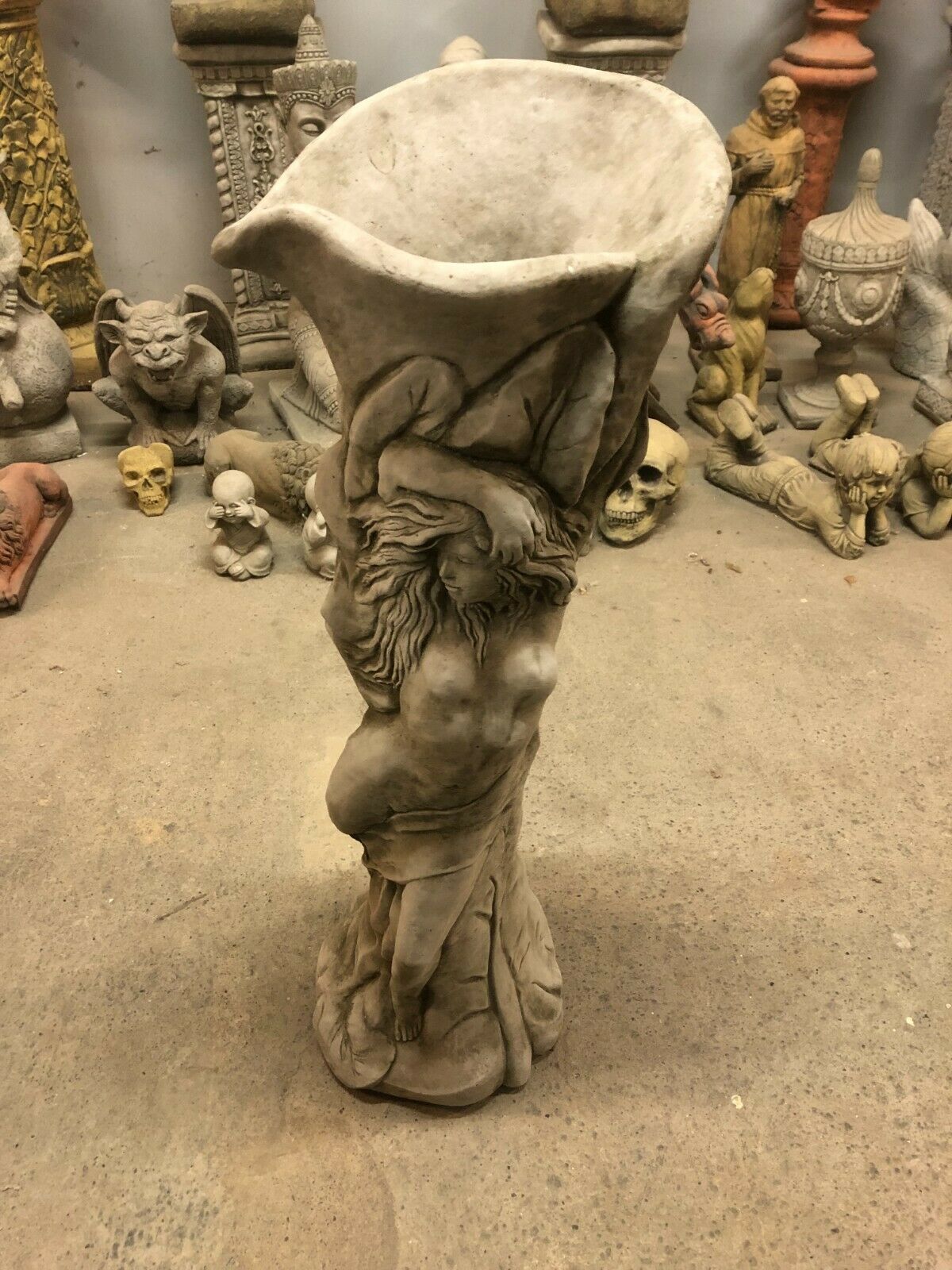 Elegant Stone Naked Lady Planter for Gardens