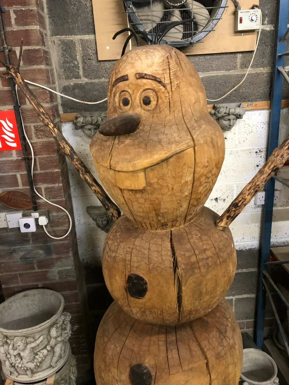 Giant Wood Olaf (Frozen) Statue