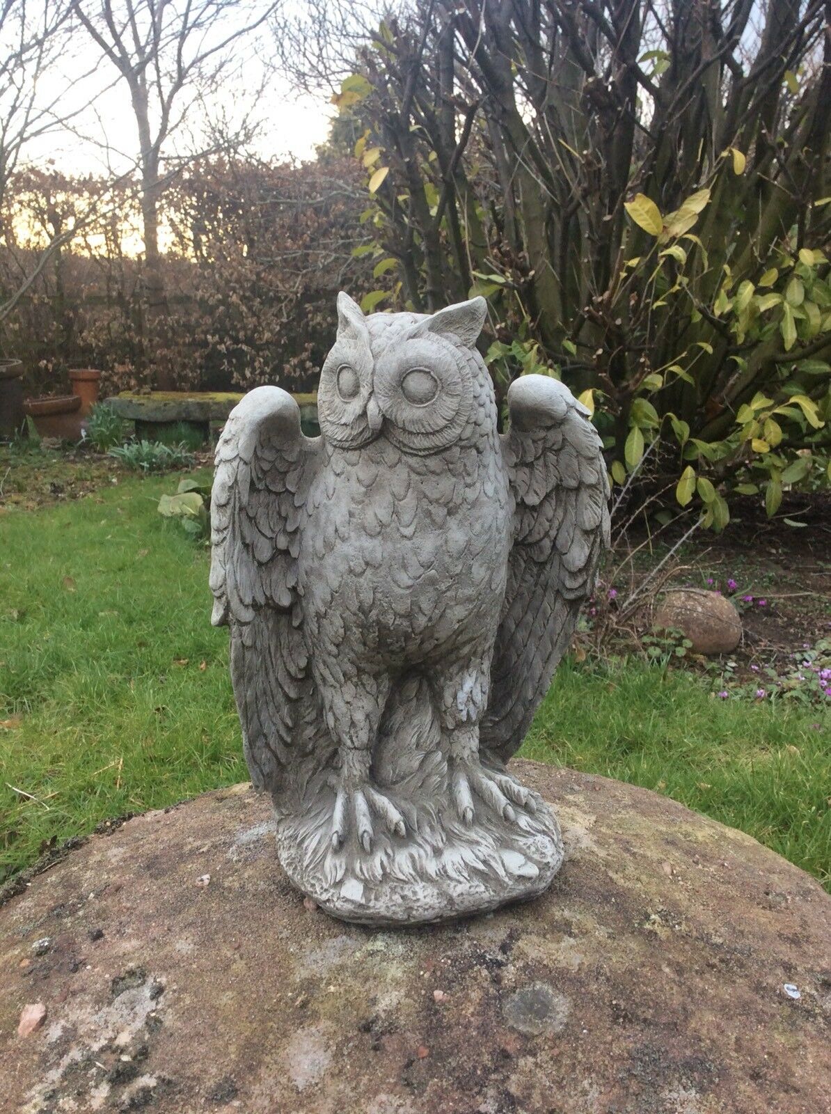 Stone Owl Bird Ornament