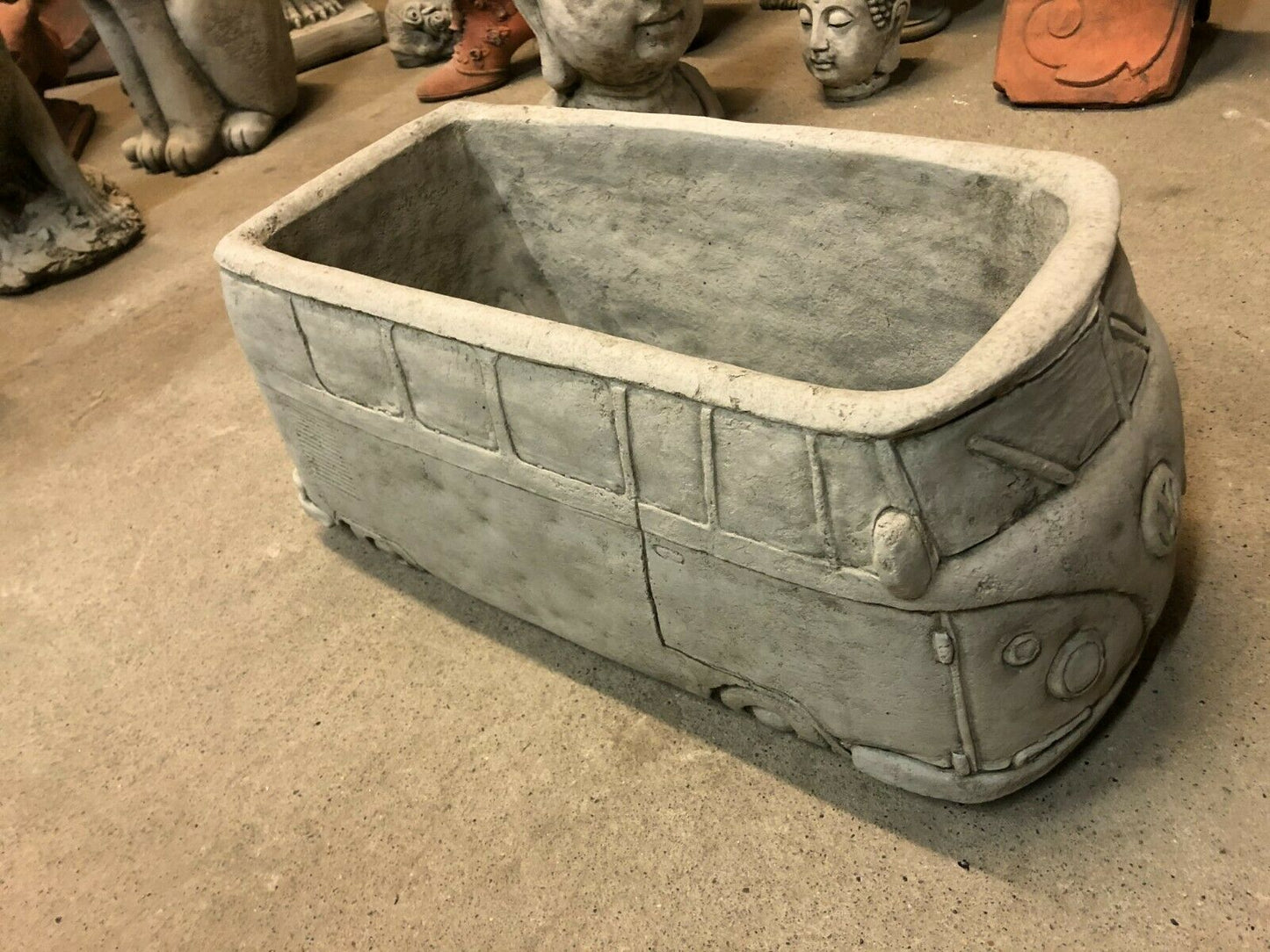 Stone VW Camper Van Garden Planter with Durable Design