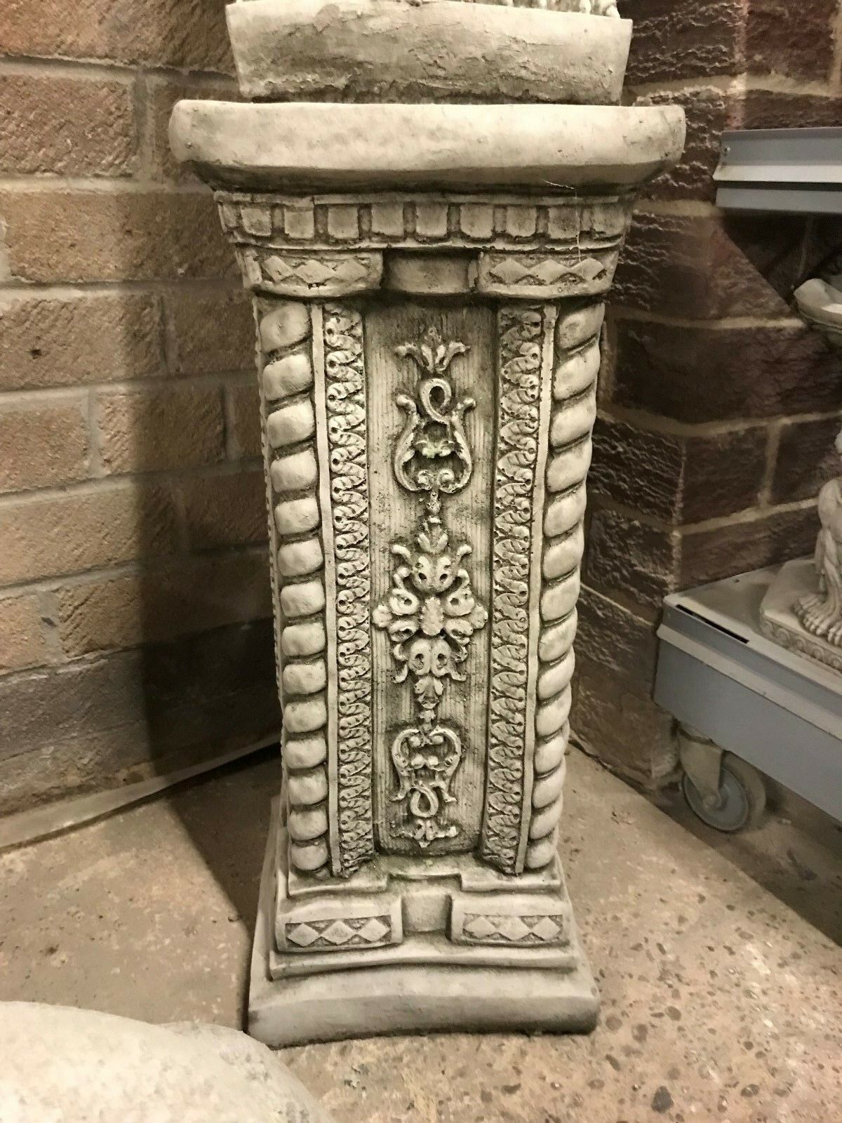 Pair of Stone Phoenix Plinth Statues