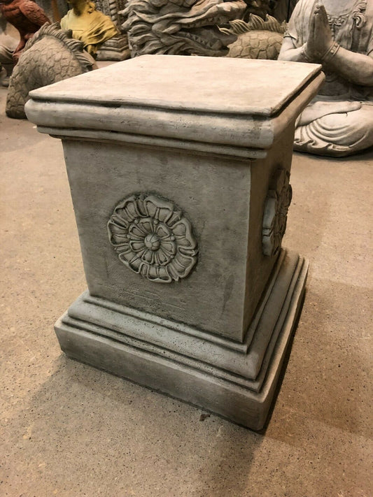 Stone Square Yorkshire Rose Pedestal/Plinth