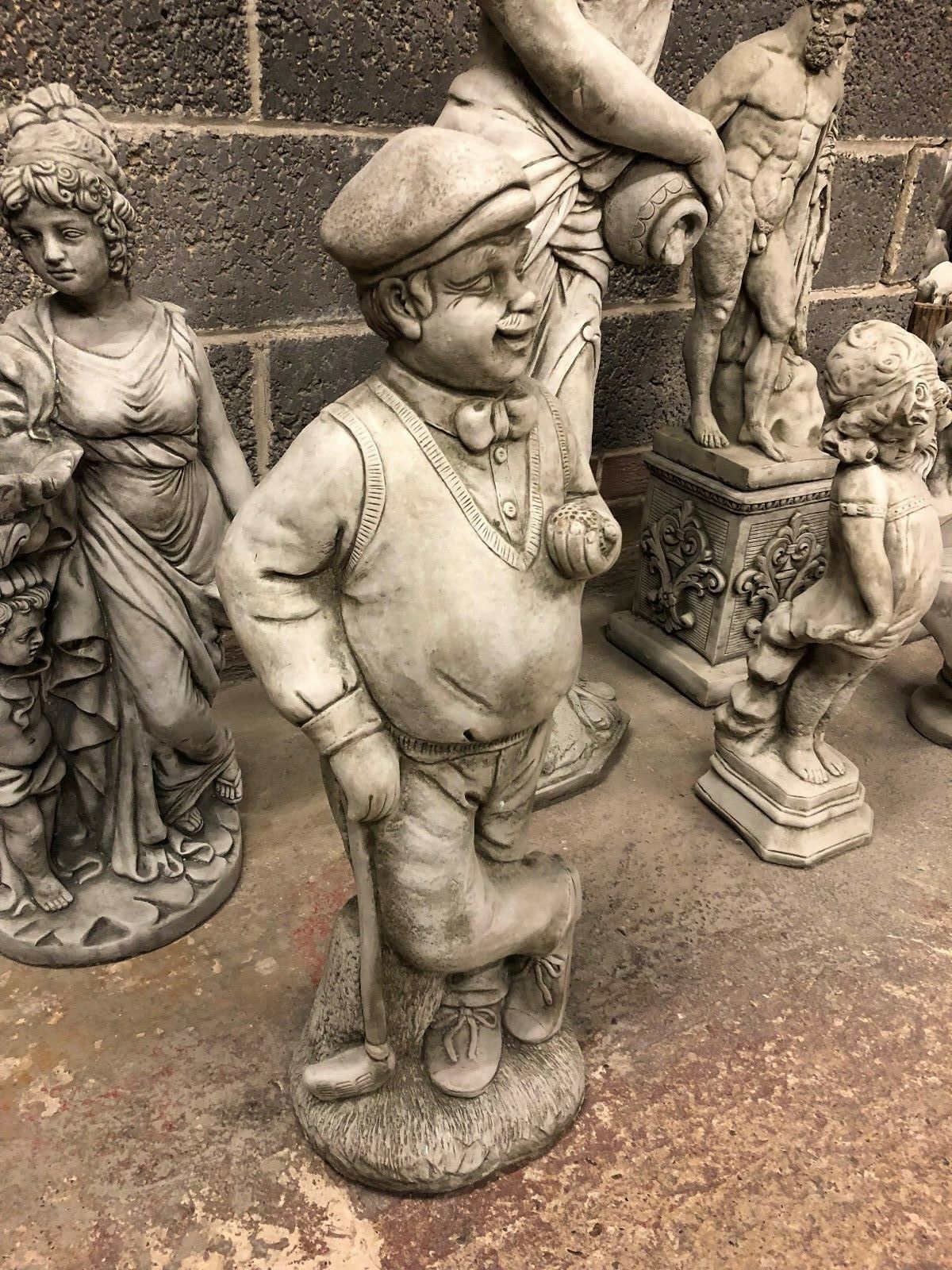 Stone Golfer Statue