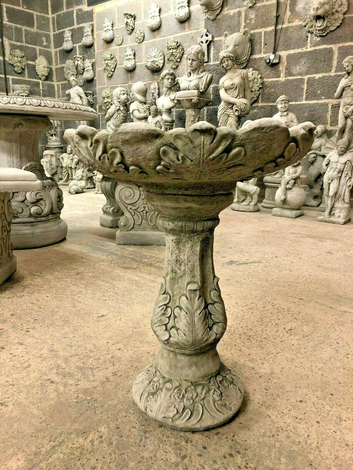 Elegant Leafy Design Bird Bath for Gardens