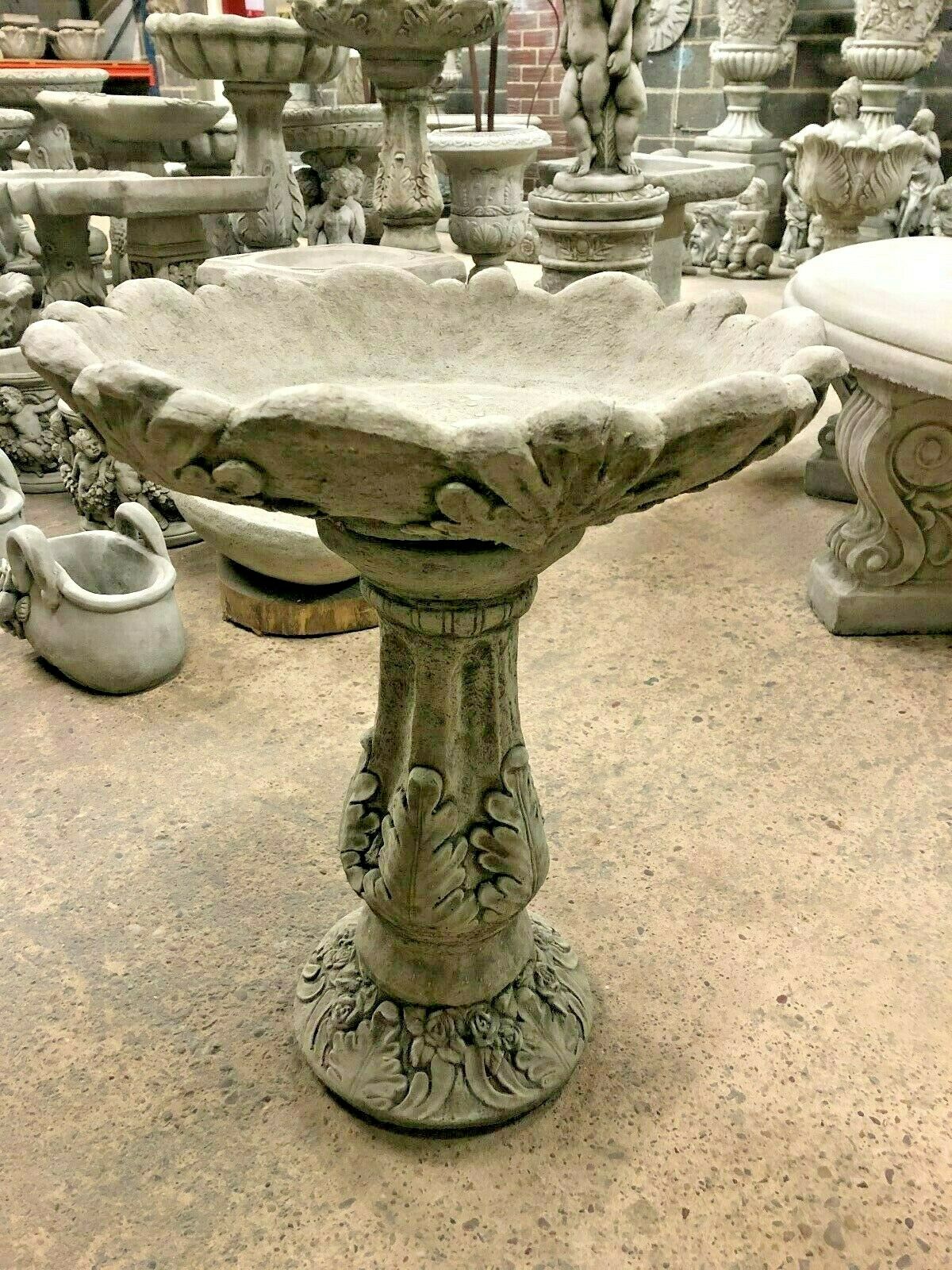 Elegant Leafy Design Bird Bath for Gardens