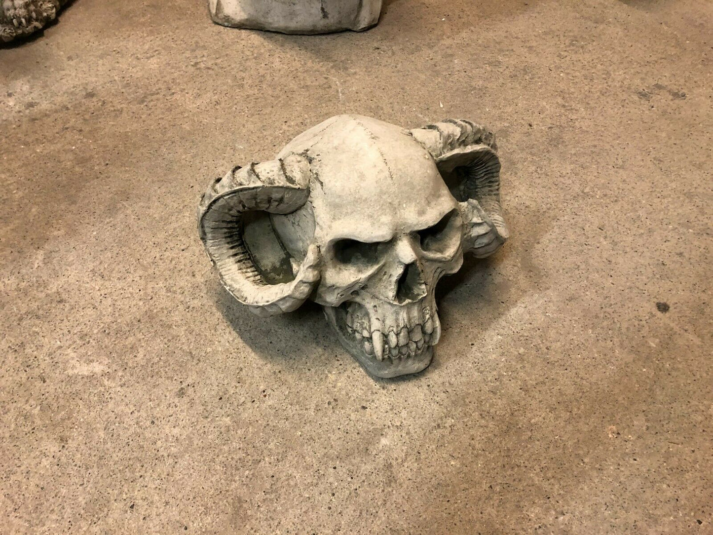 Stone Skull with Horns Ornaments