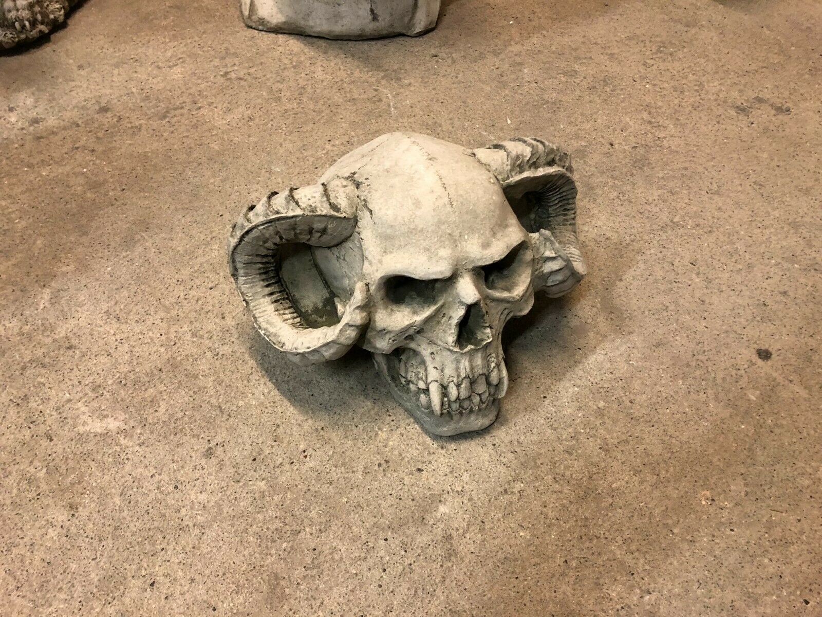 Stone Skull with Horns Ornaments