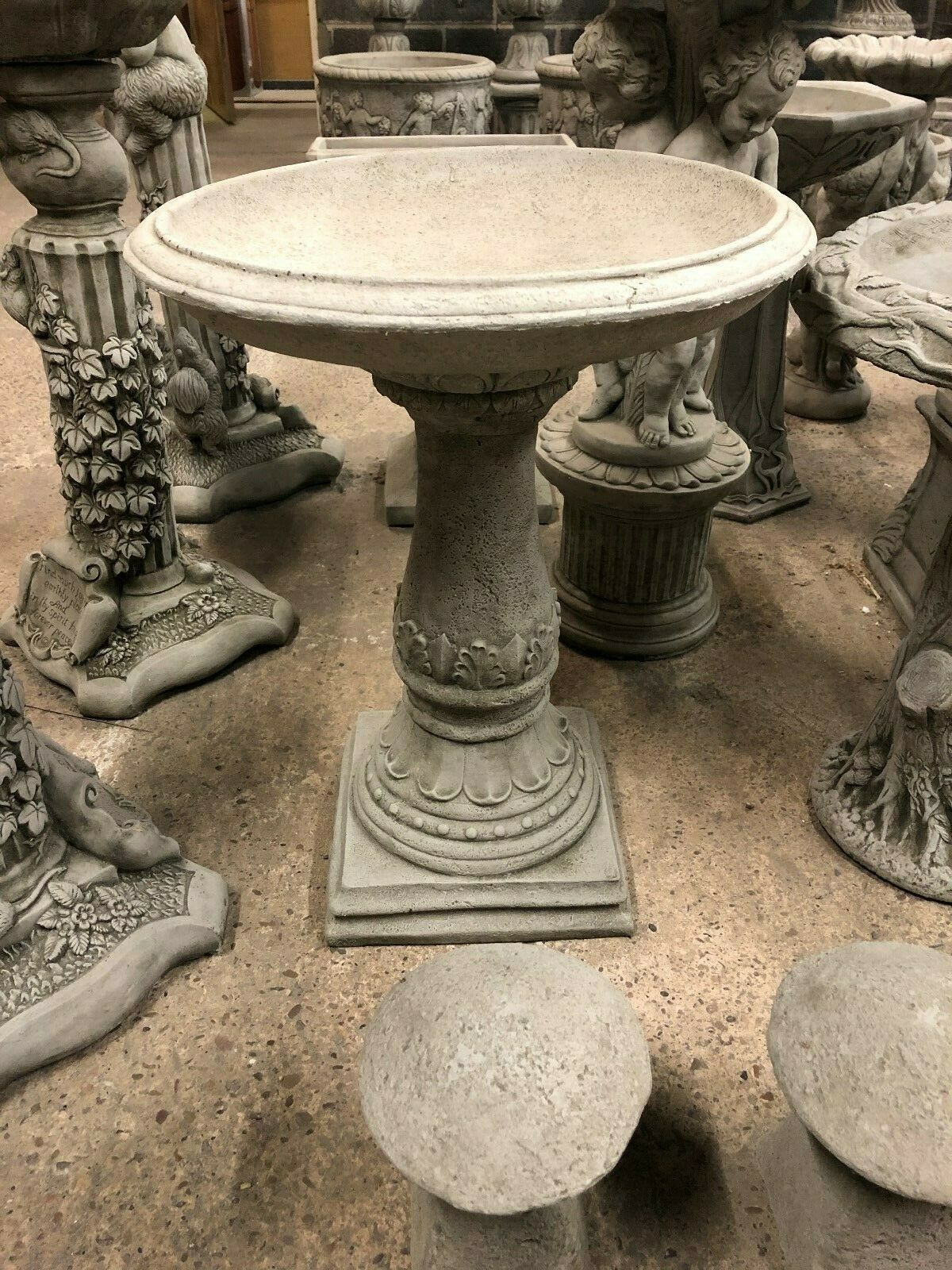 Classic Stone Garden Bird Bath with Antique Finish