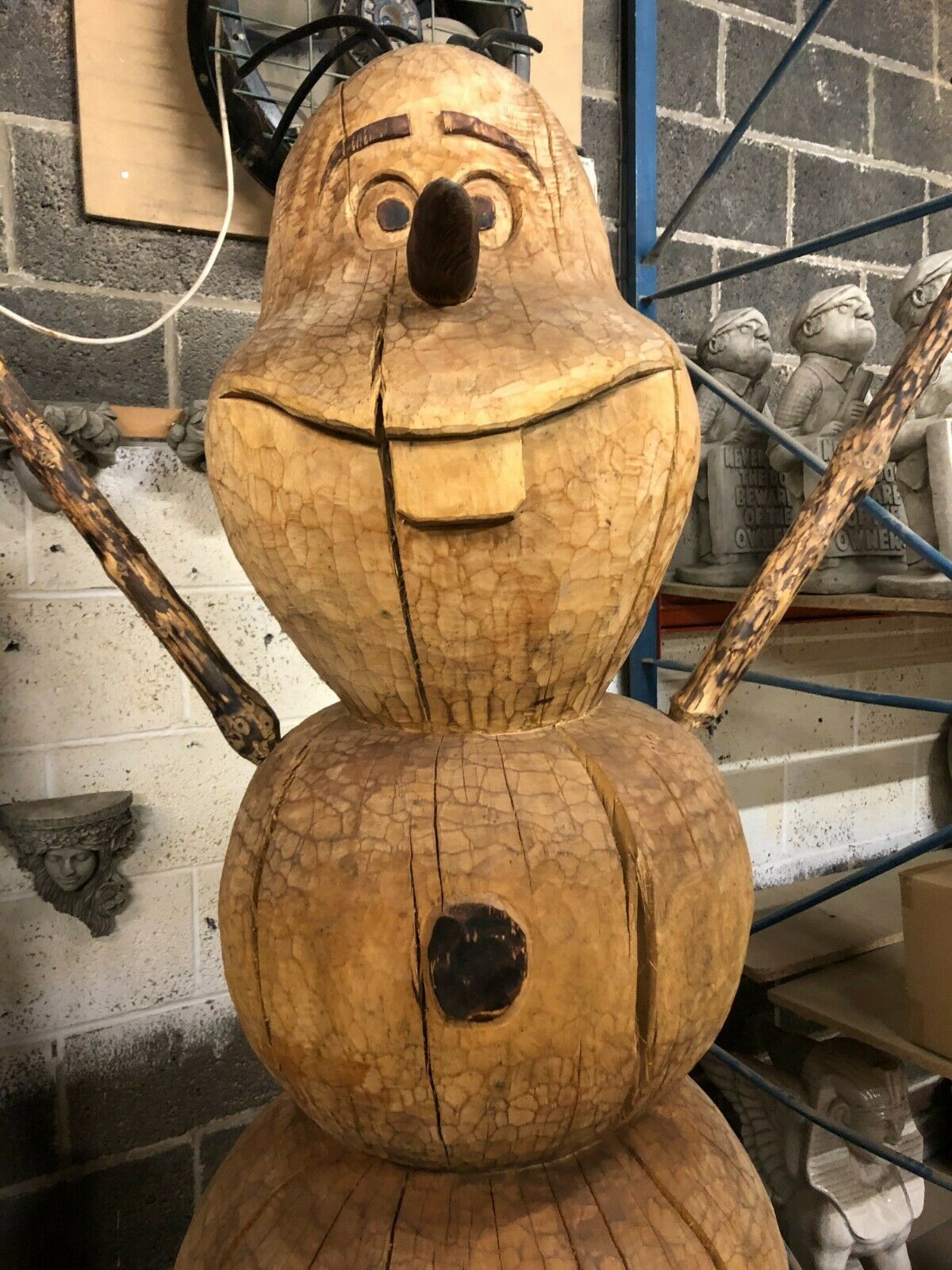 Giant Wood Olaf (Frozen) Statue