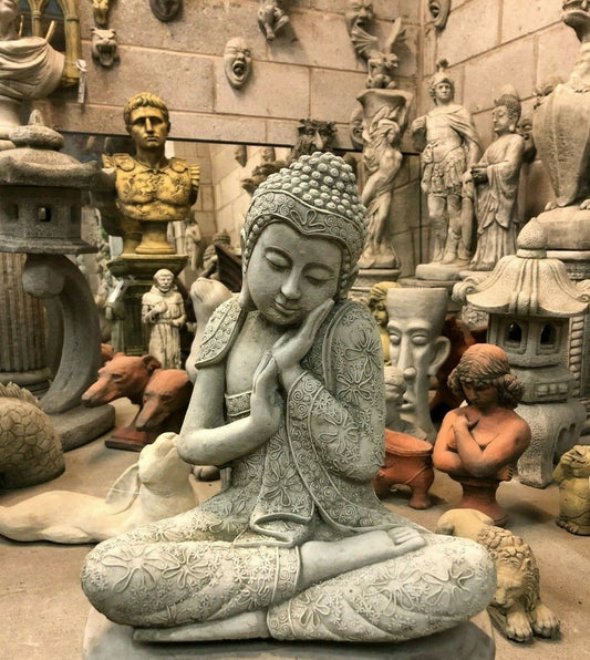 Stone Hands on Cheek Buddha Ornament