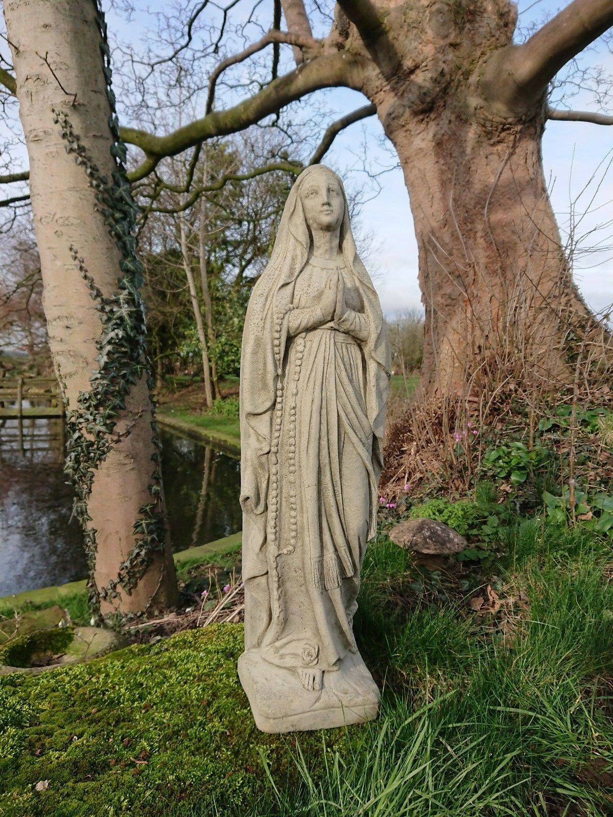 Stone Virgin Mary statue