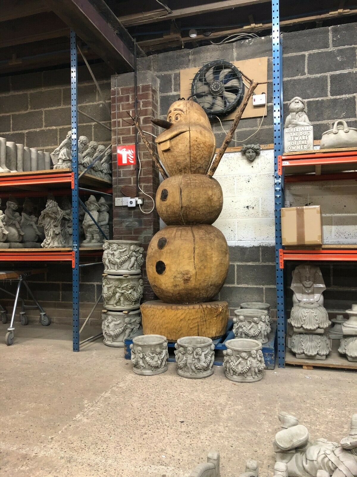 Giant Wood Olaf (Frozen) Statue
