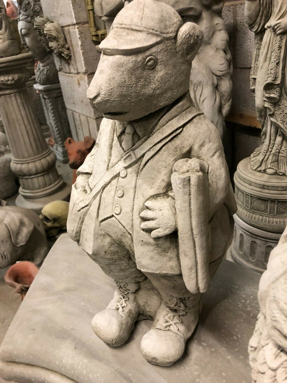 Pair of Stone Gamekeeper & Poacher Ornaments