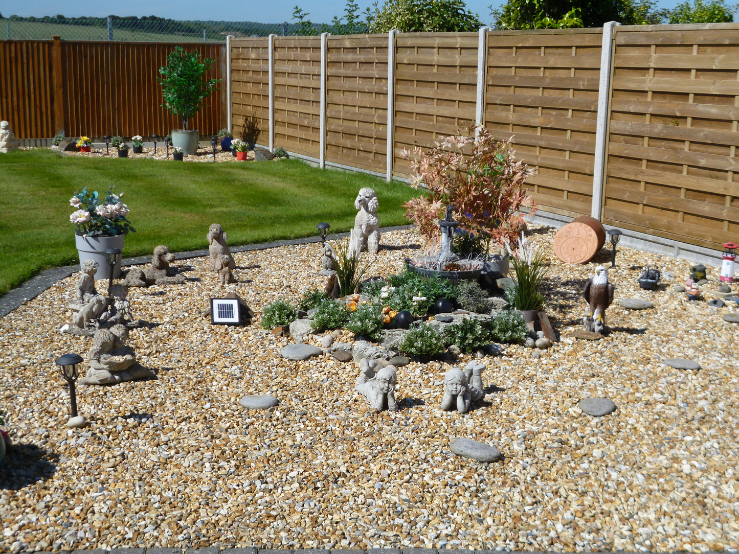 Stone Garden Ornaments - Boy & Girl Laying Pair