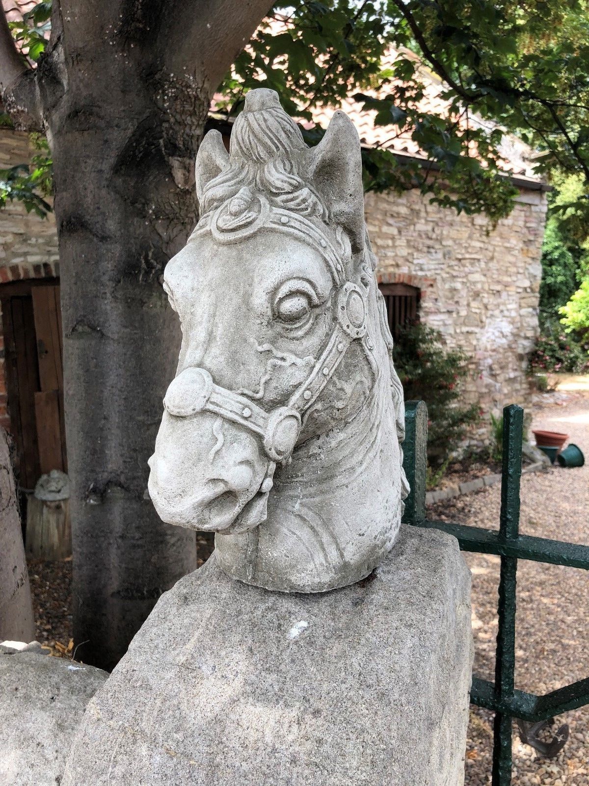 Stone Horse Head Finial