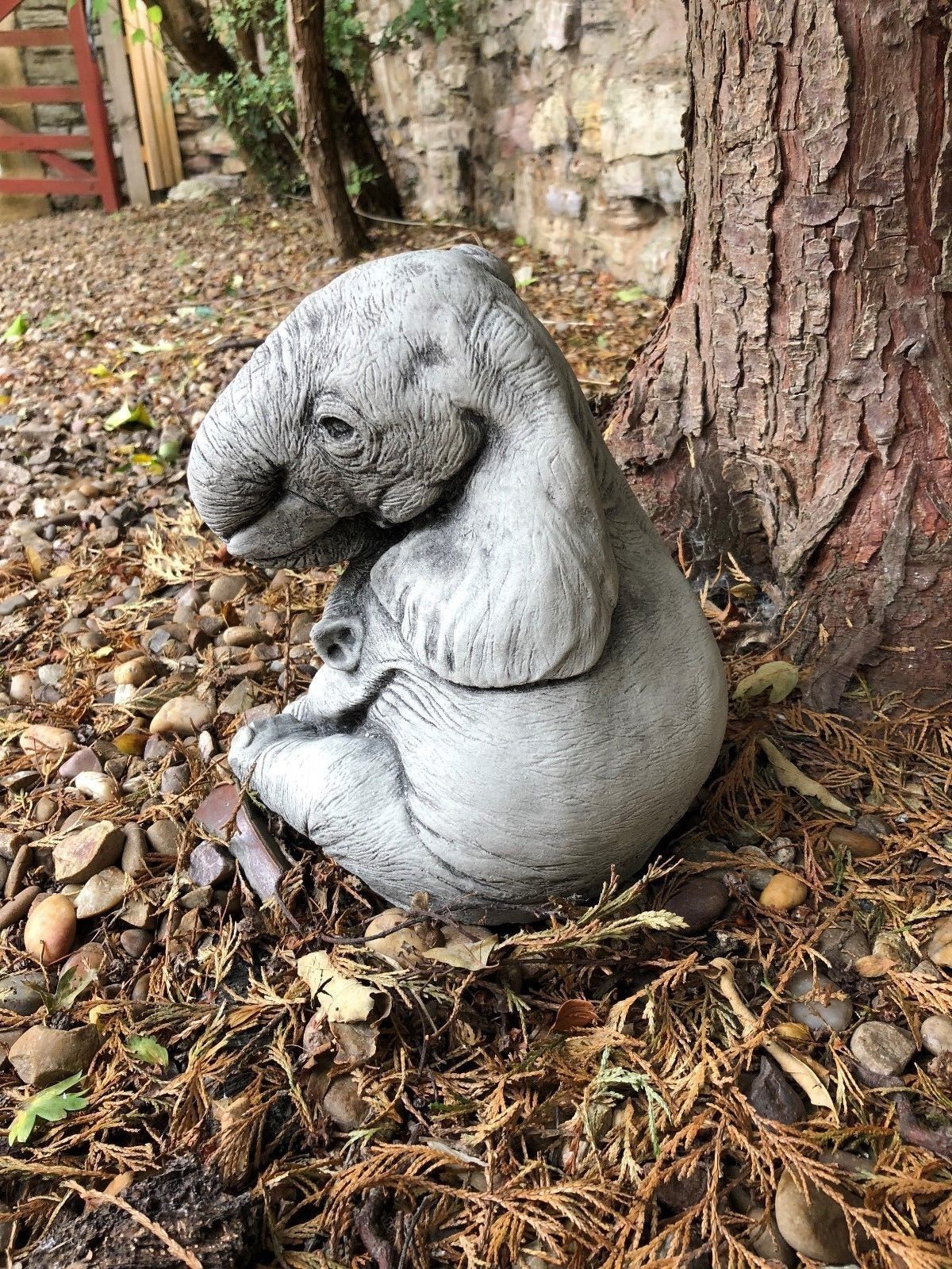 Pair of Stone Baby Elephant Ornaments
