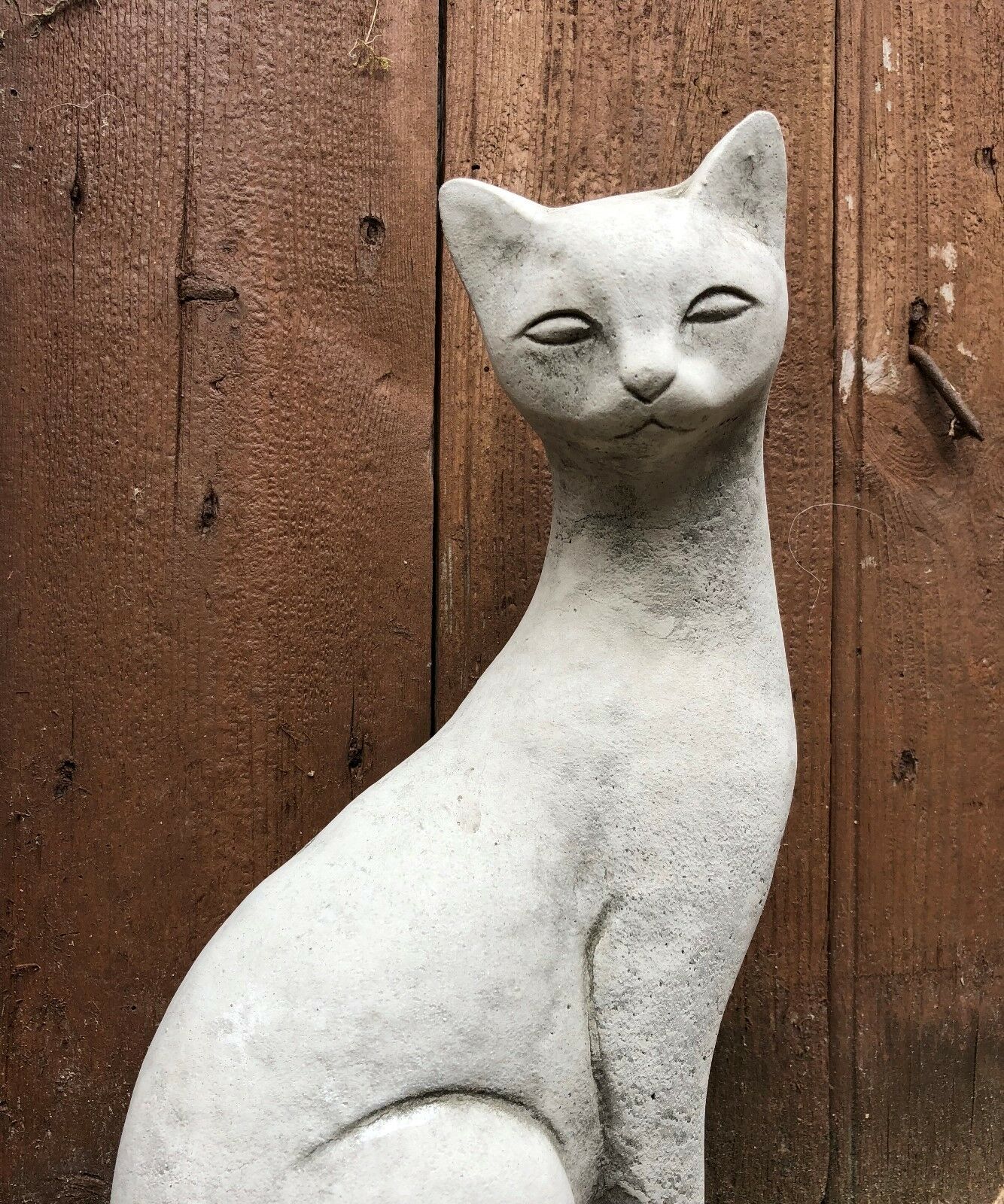 Set of 2 Stone Siamese Cat Ornaments