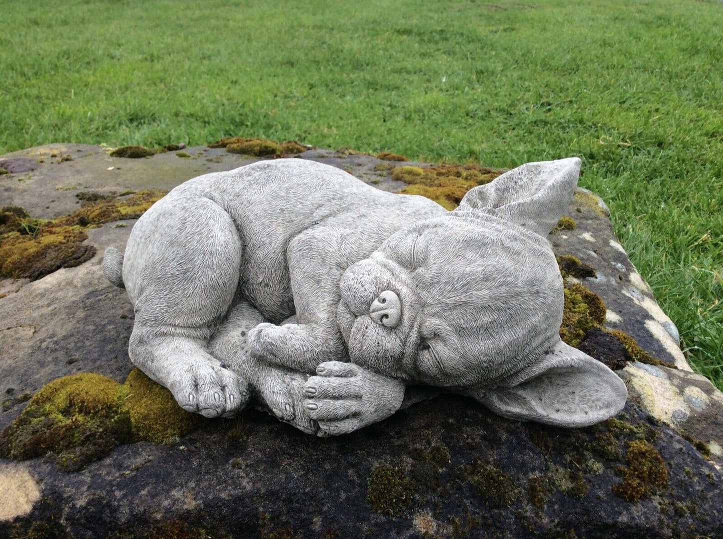Stone Sleeping French Bulldog Ornament