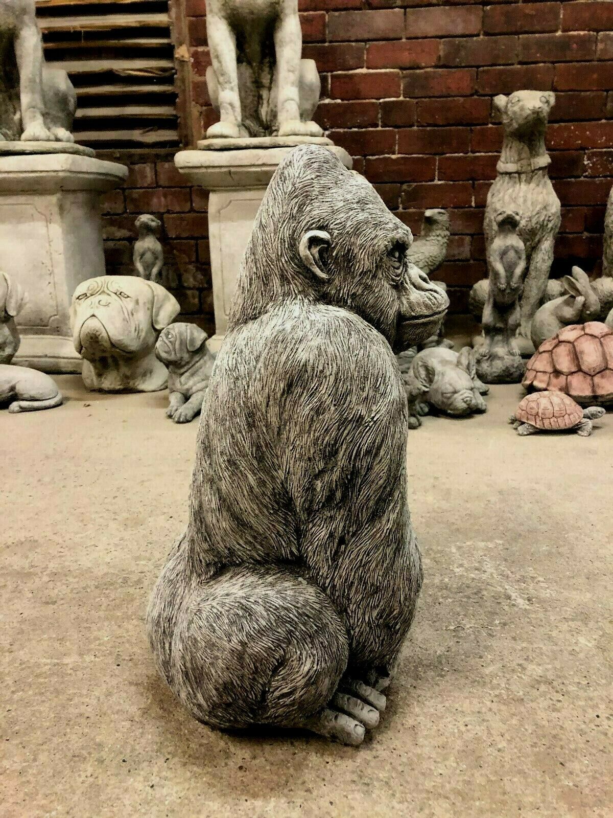Stone Silverback Gorilla Ornament