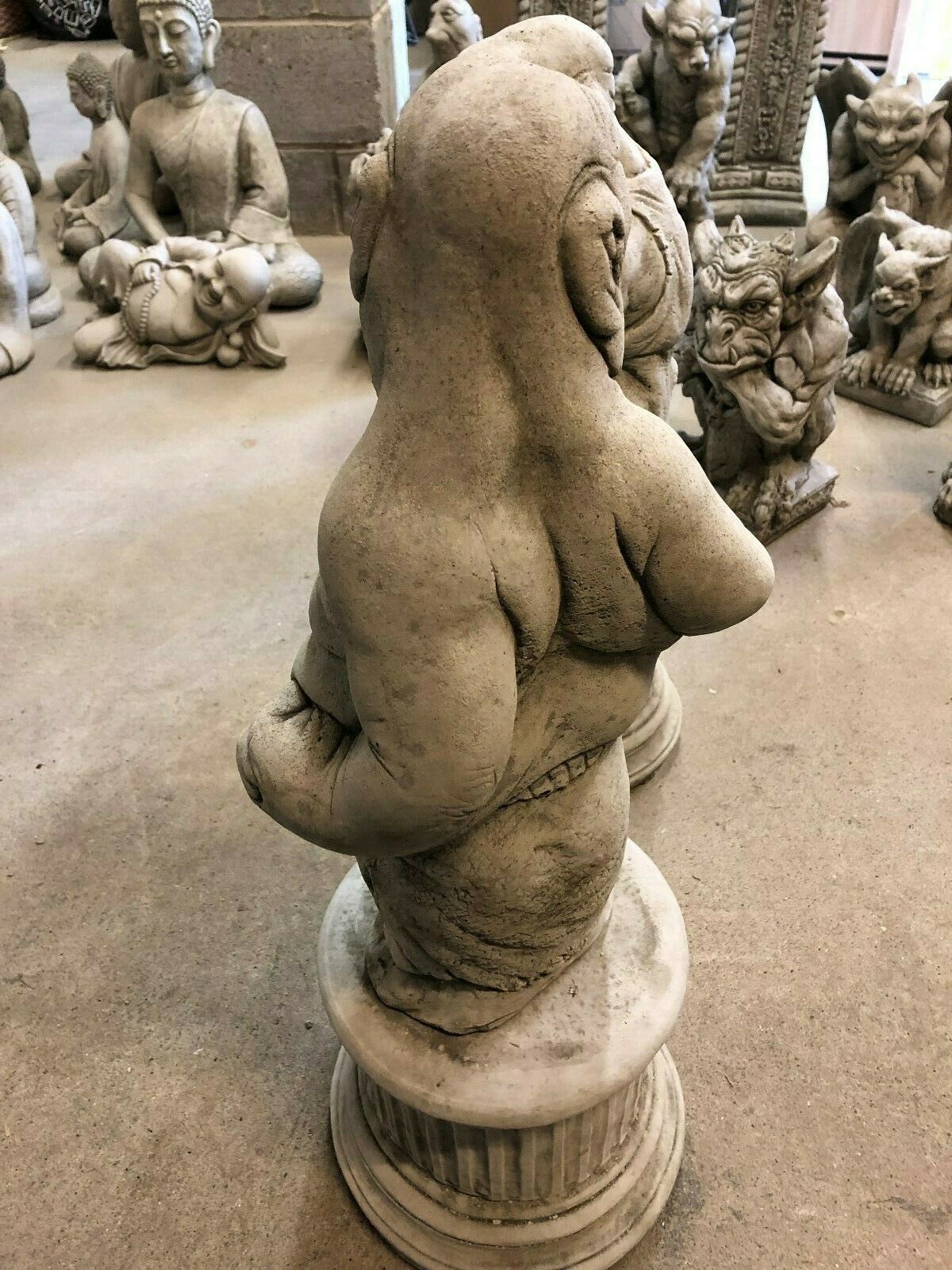 Pair of Stone Bare Knuckle Boxer Plinth Statues