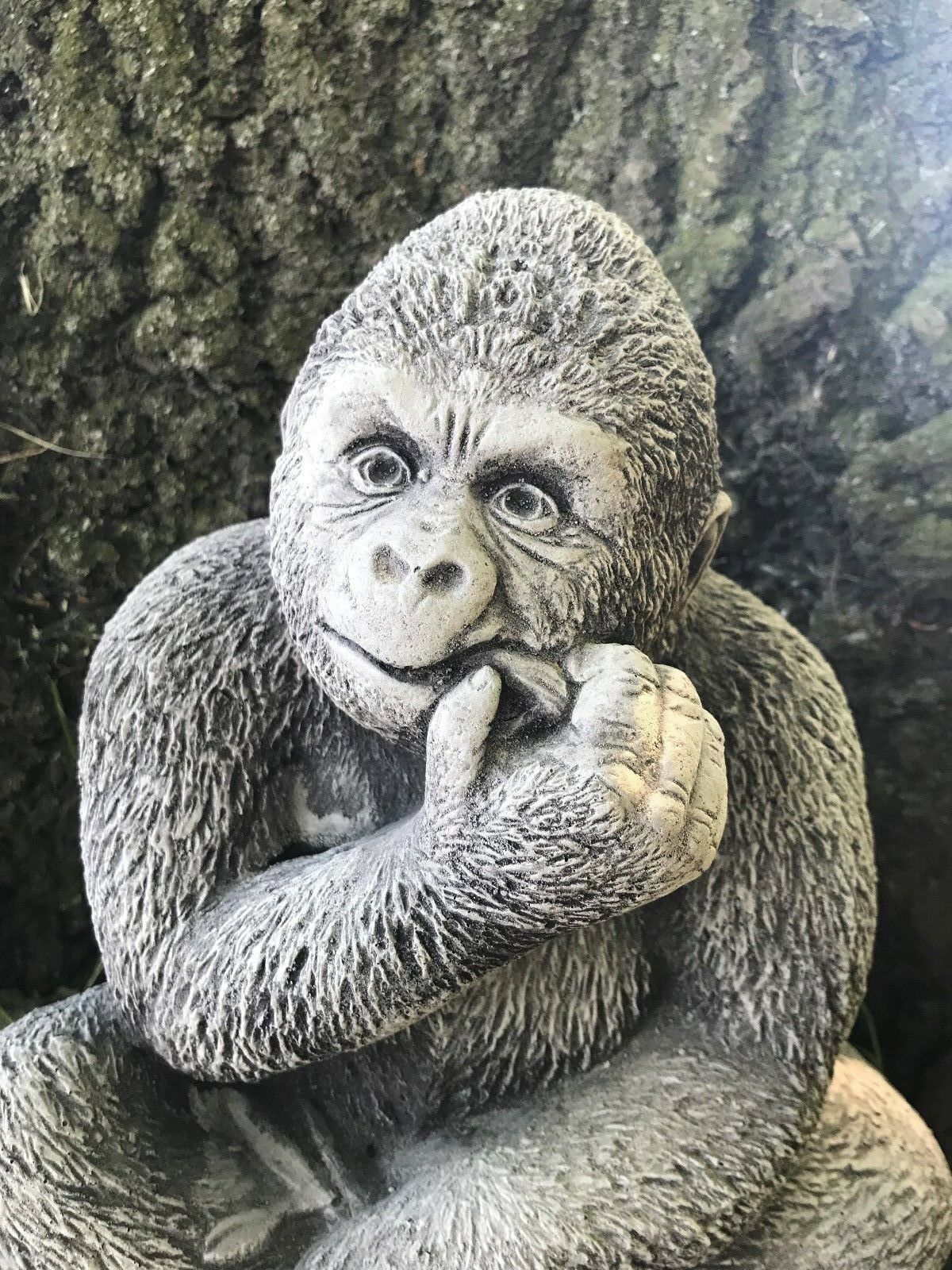 Small Stone Gorilla Ornament