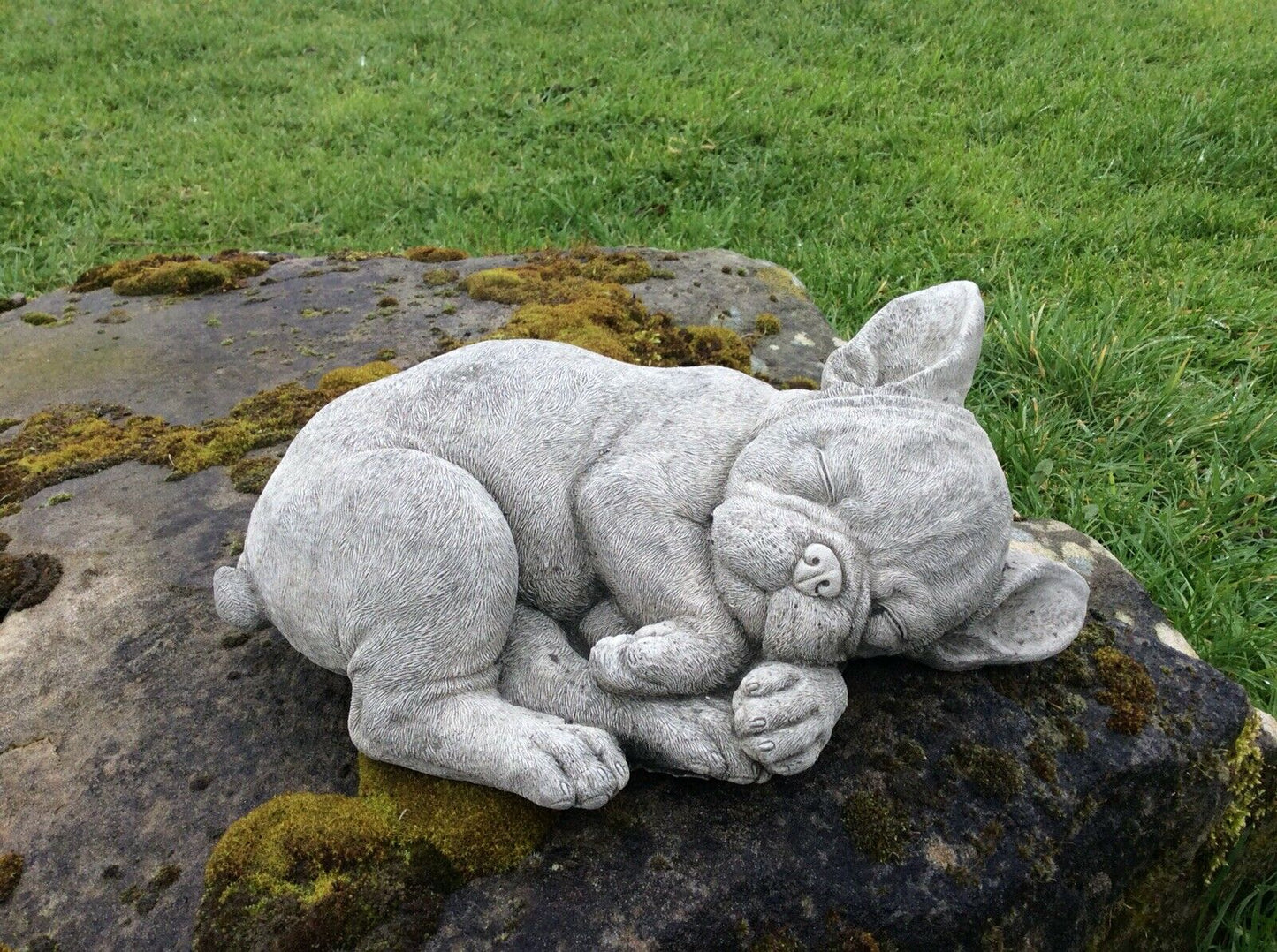 Stone Sleeping French Bulldog Ornament