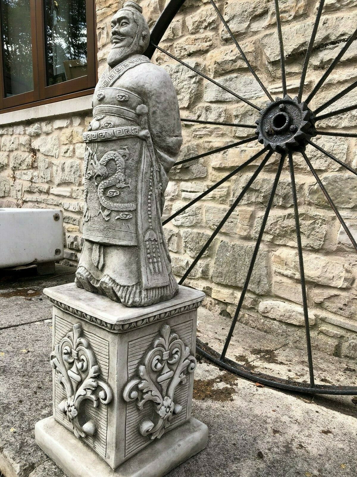 Stone Zhan Shi Warrior Plinth Statue