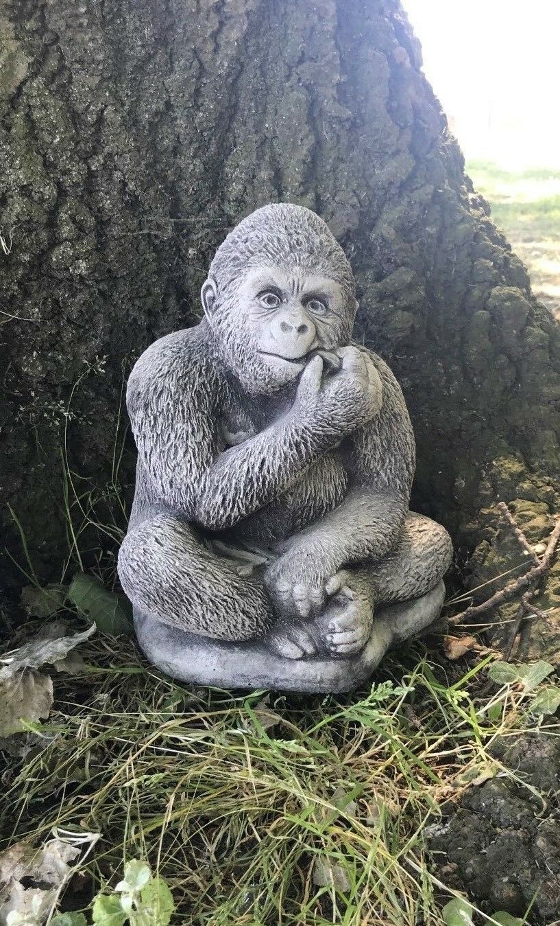 Small Stone Gorilla Ornament