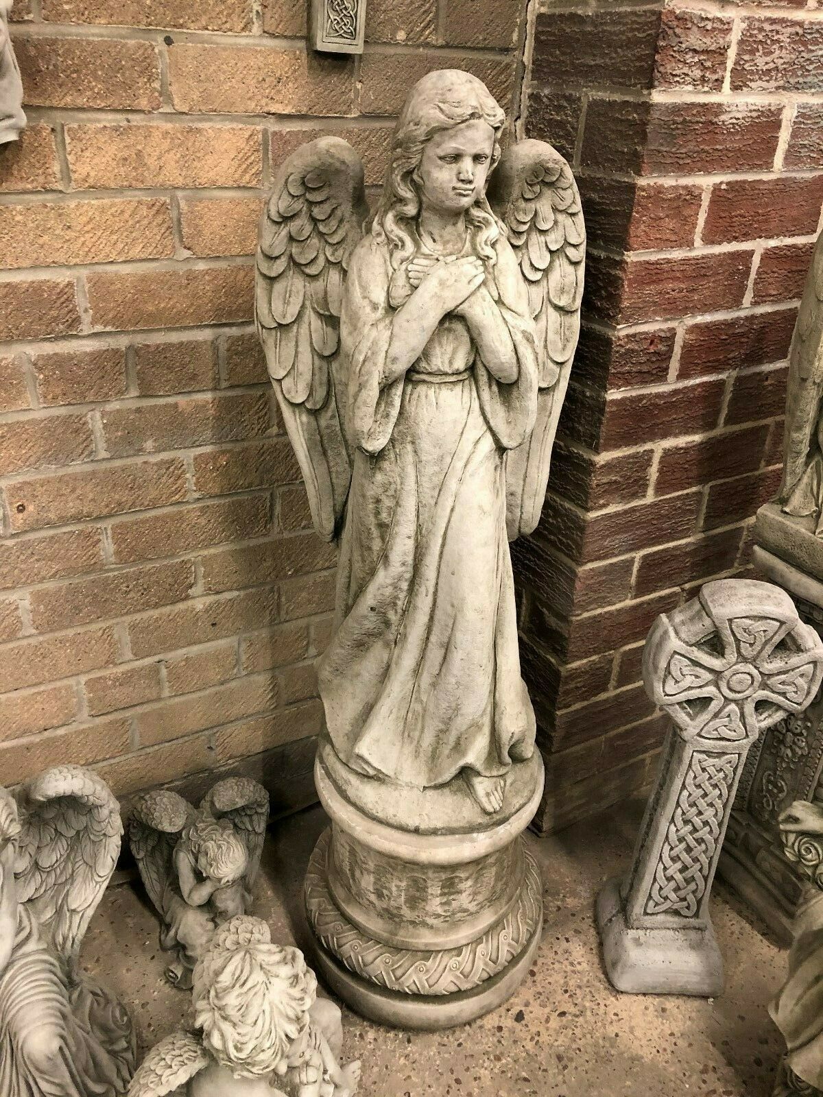 Stone Angel on Column Statue