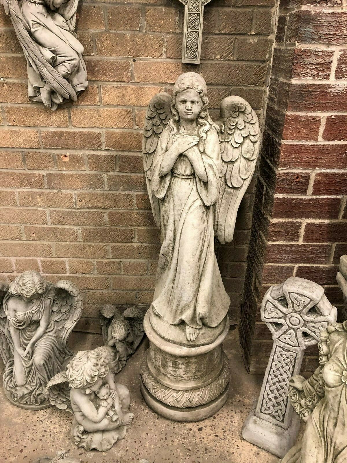 Stone Angel on Column Statue