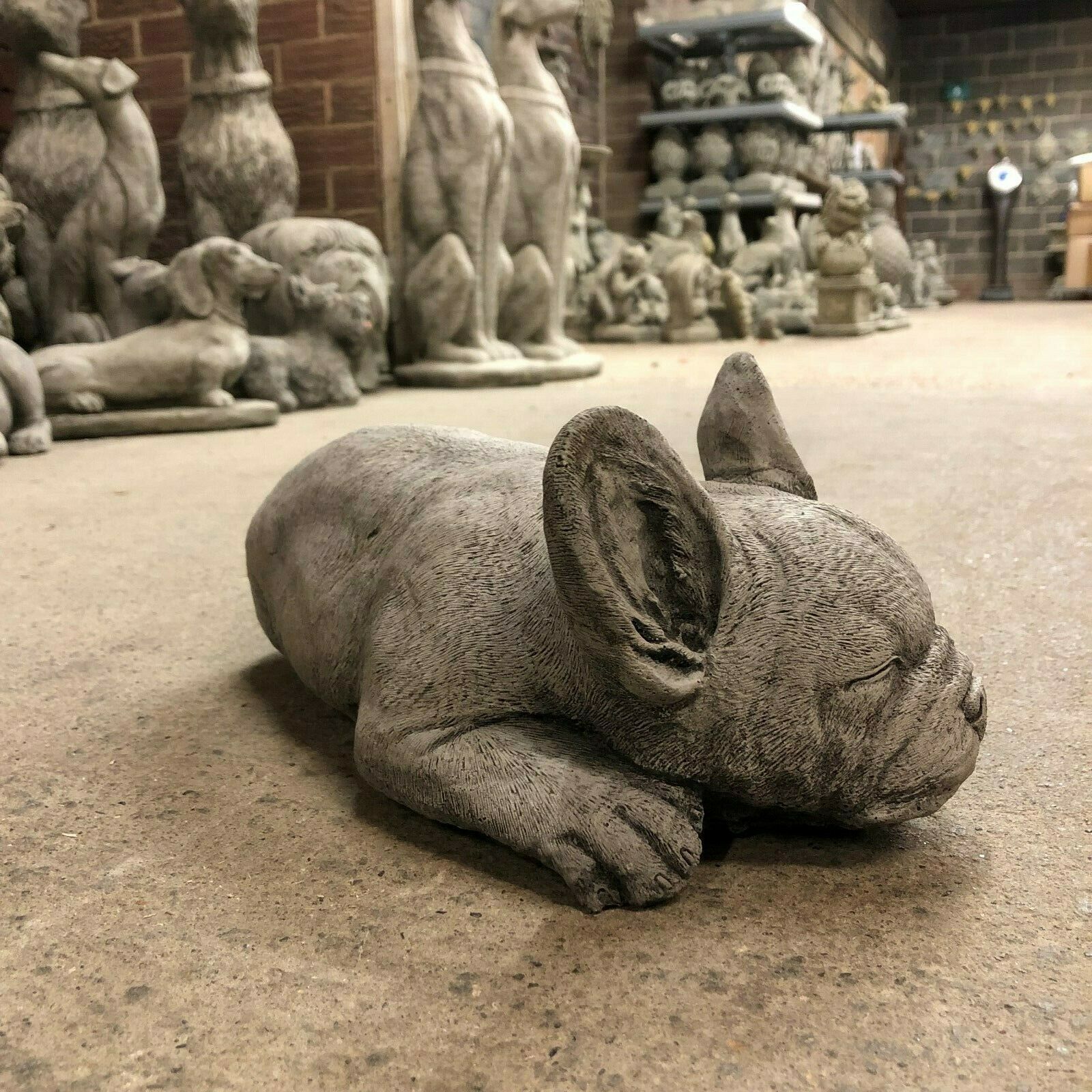 Stone Sleeping French Bulldog Ornament