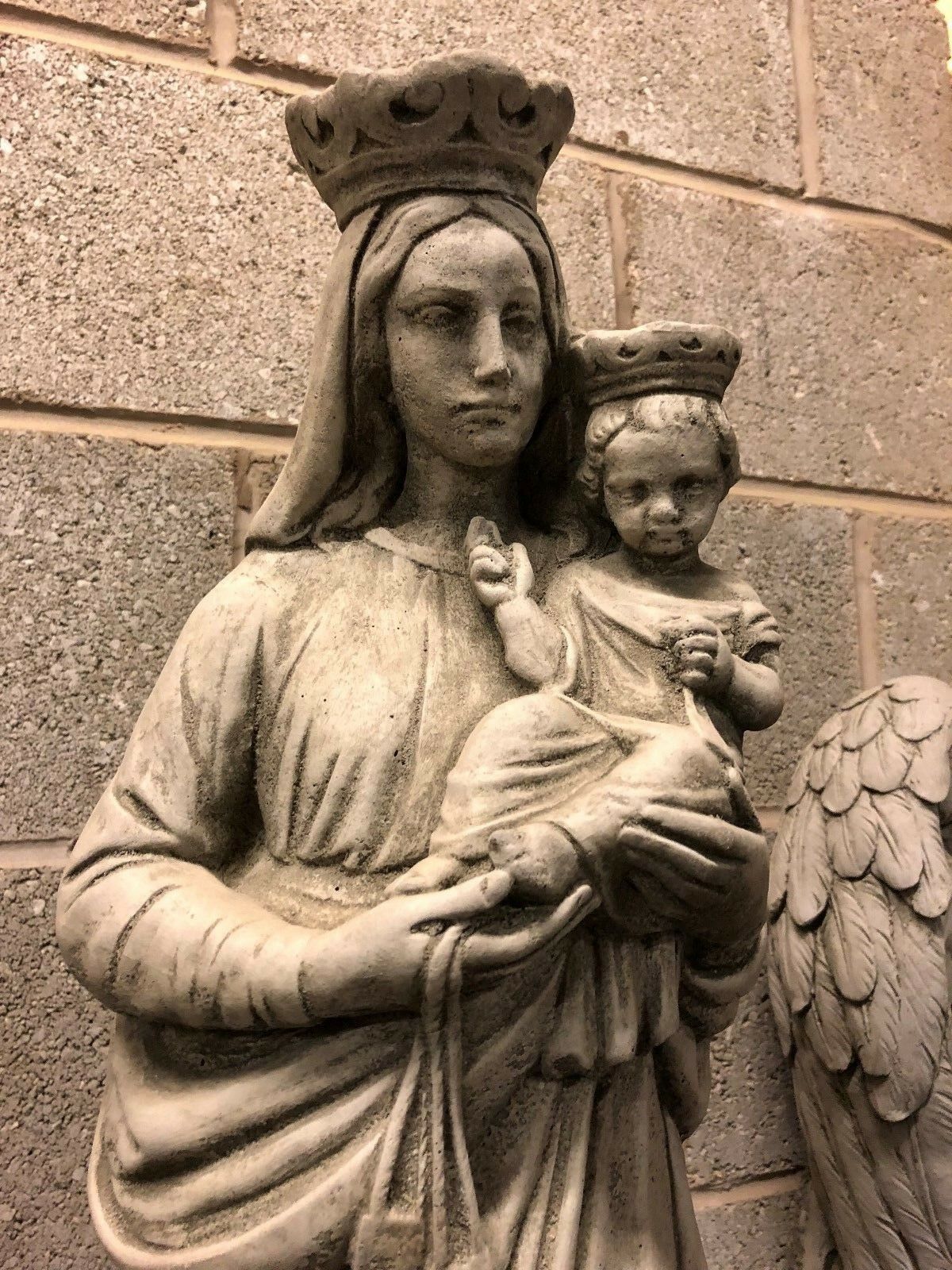 Stone Baby Jesus & Mary Statue