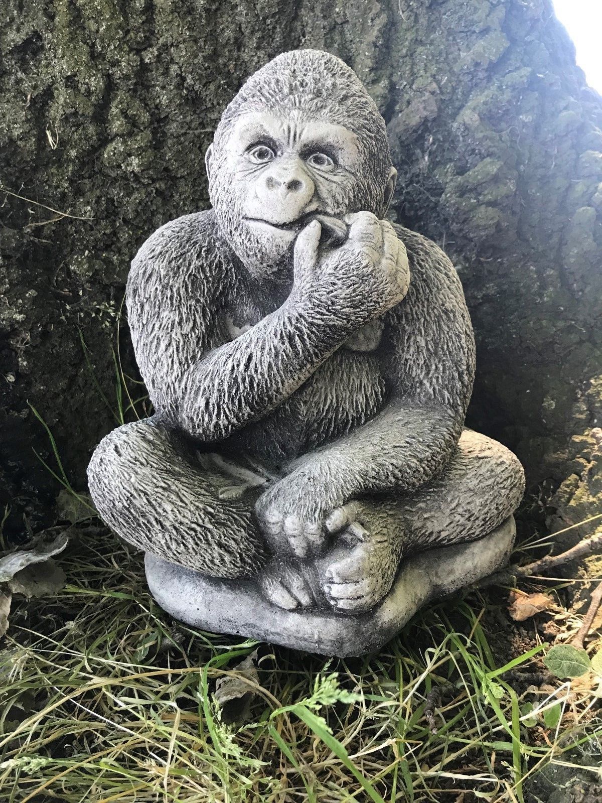 Small Stone Gorilla Ornament