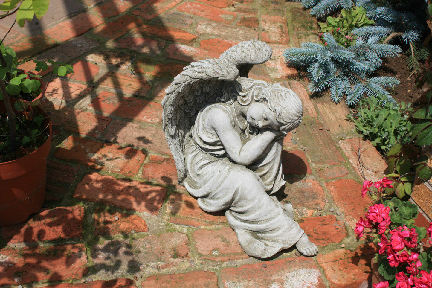 Stone Winged Angel Ornament