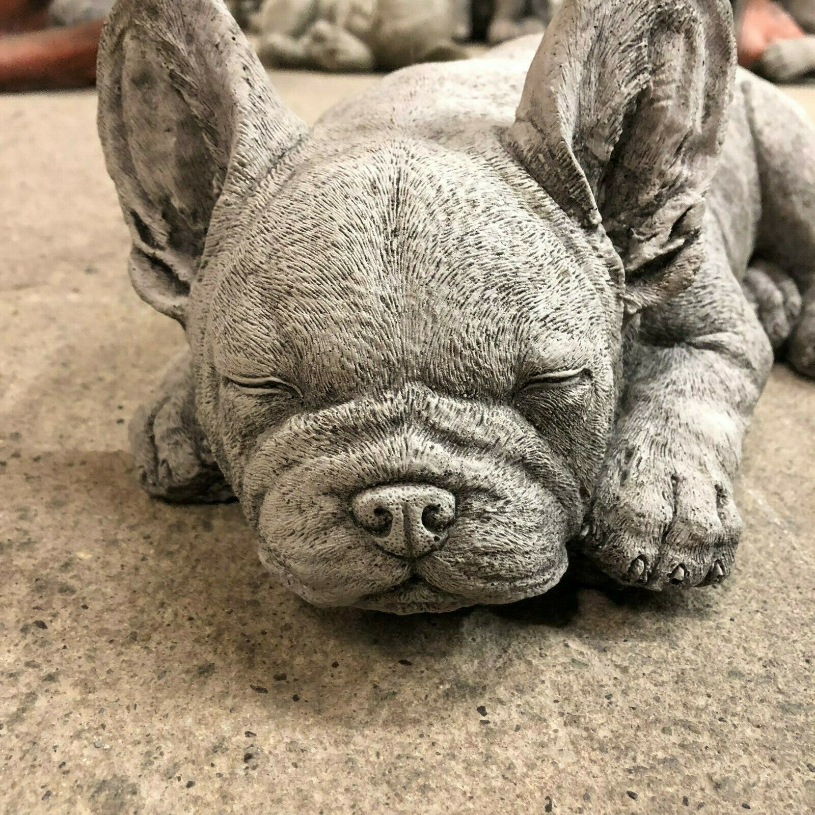 Stone Sleeping French Bulldog Ornament