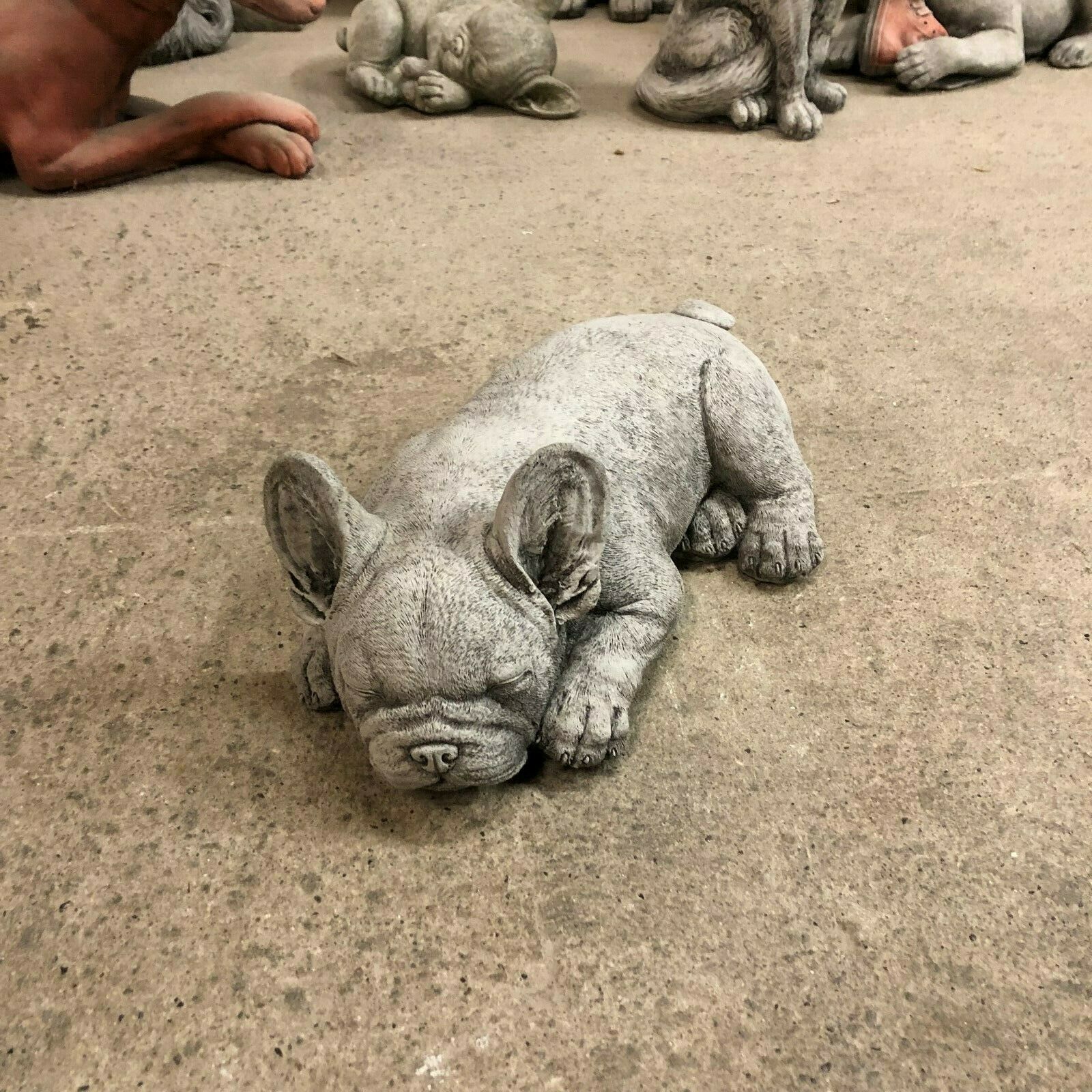 Stone Sleeping French Bulldog Ornament