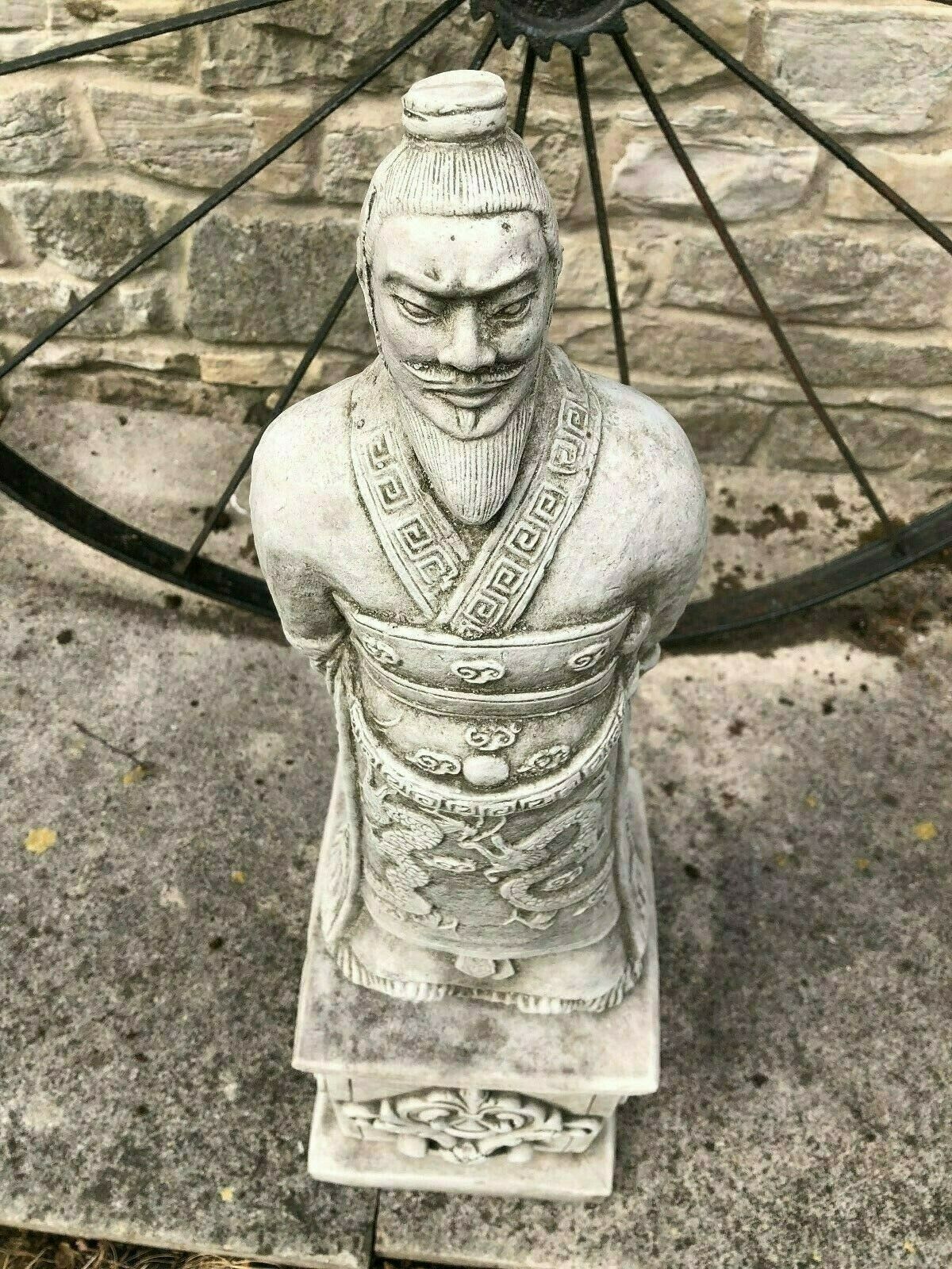 Stone Zhan Shi Warrior Plinth Statue