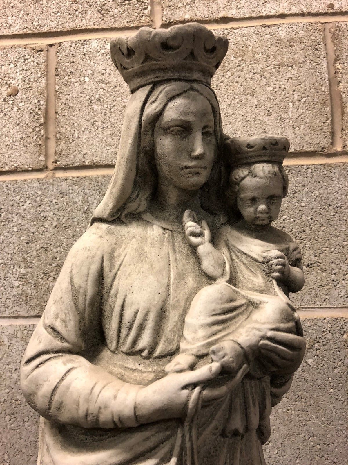 Stone Baby Jesus & Mary Statue