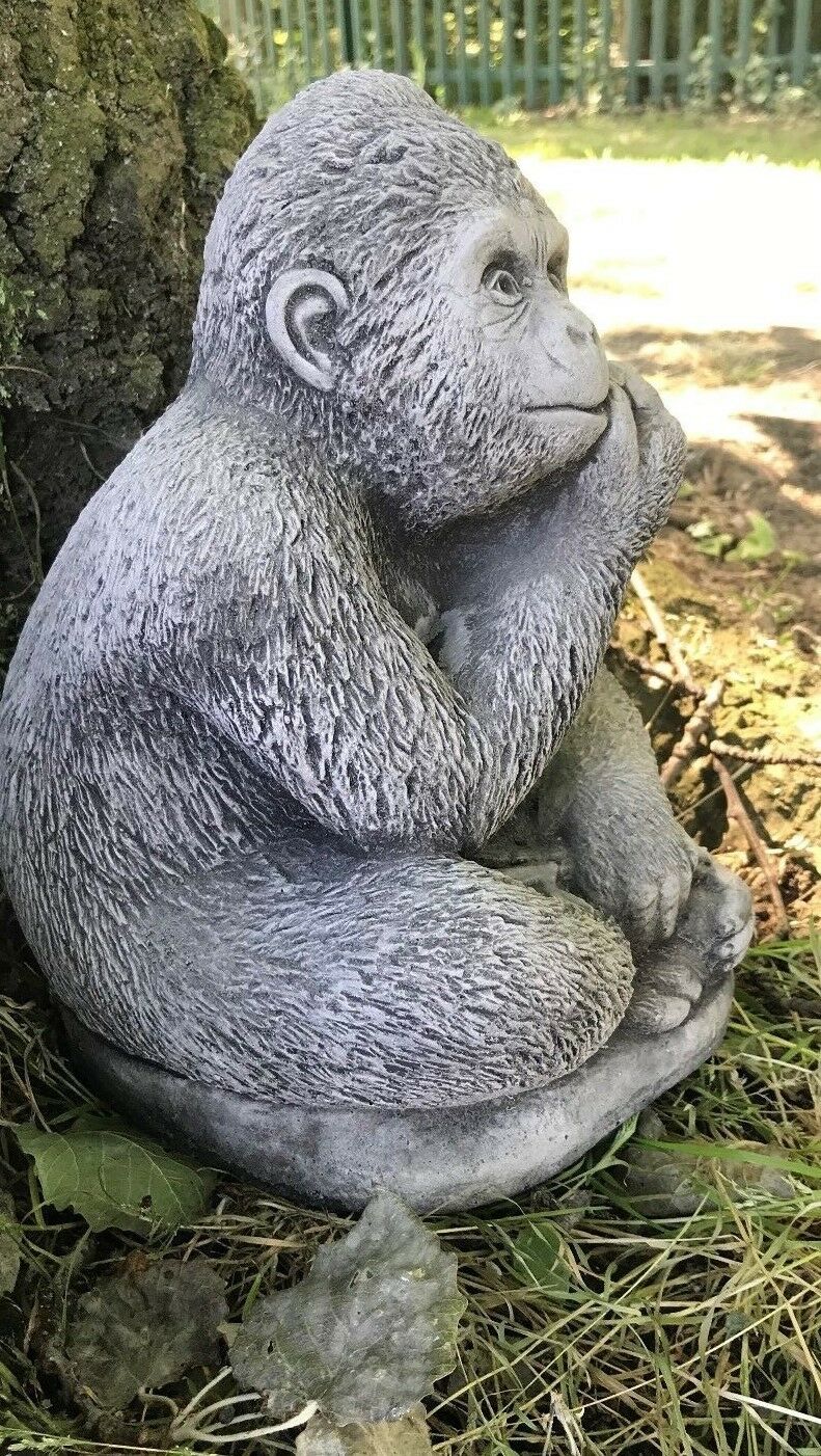 Small Stone Gorilla Ornament