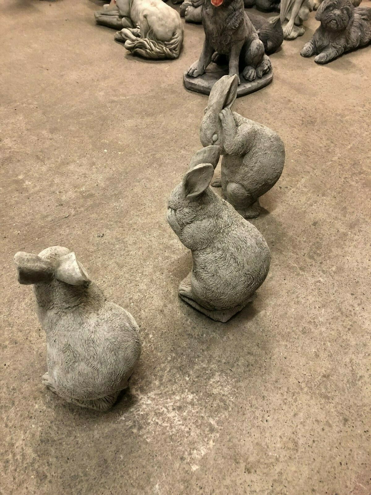 Set of 3 Stone Hear, See & Speak No Evil Rabbit Ornaments