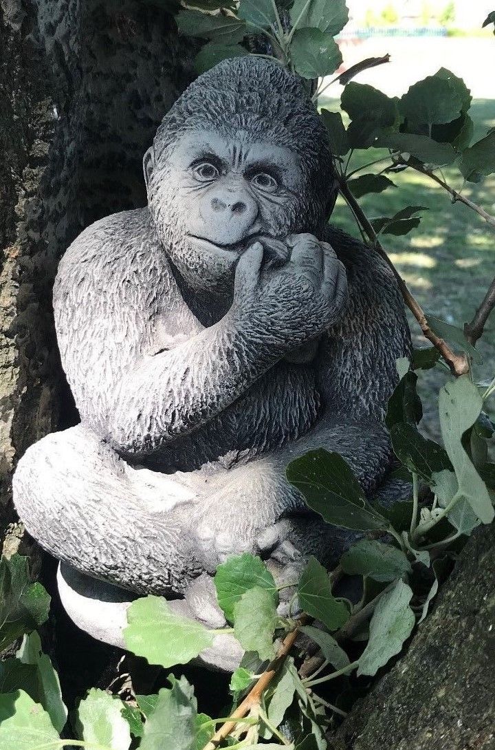 Small Stone Gorilla Ornament