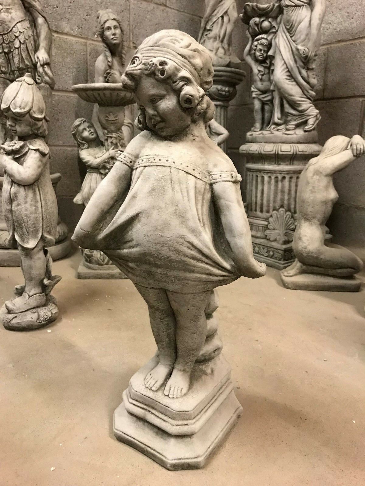 Stone Garden Girl Sculpture Ornament
