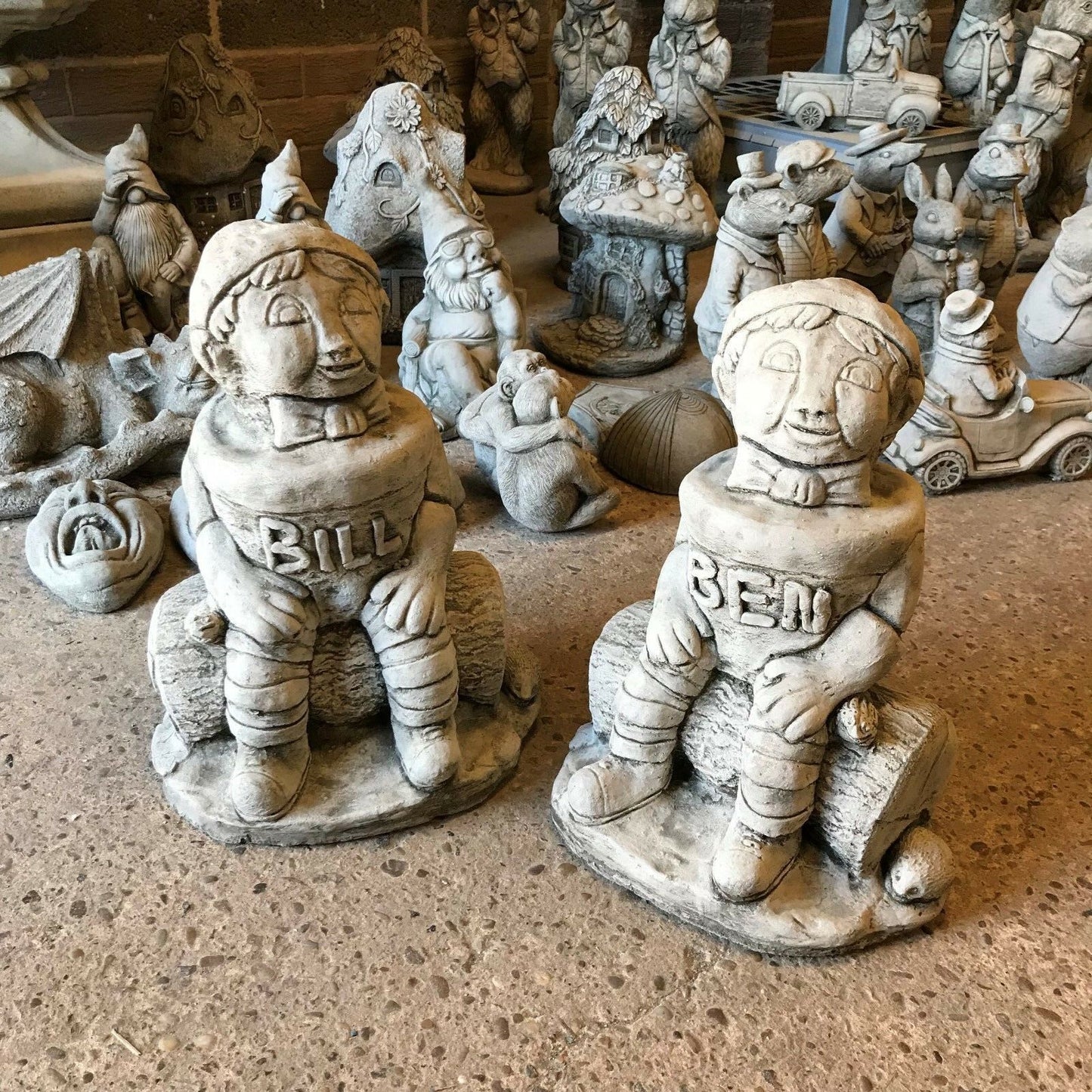 Stone Bill & Ben Flower Pot Ornaments