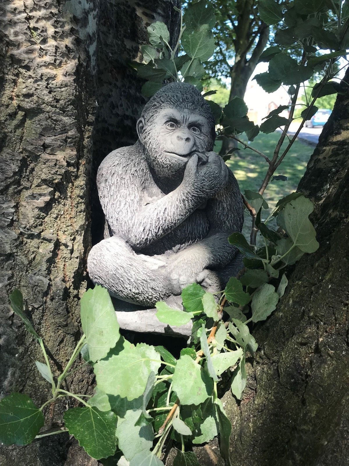 Small Stone Gorilla Ornament